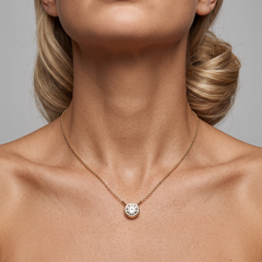 Diamond Taurus 14K (or 18k upon request) Yellow Gold Zodiac Necklace