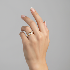 Diamond Evil Eye Inspired 14K (or 18k upon request) Yellow Gold Signet Ring