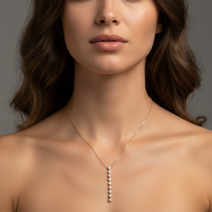 Grip Elegance Diamond 14K (oder 18k auf Anfrage) Gelbgold Lariat Halskette