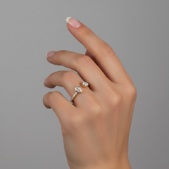 Open Wrap Green 14K (or 18k upon request) Yellow Gold Enamel Diamond Ring