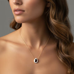 Smoky Topaz Diamond 14K (or 18k upon request) Yellow Gold Pendant Necklace