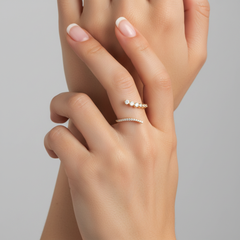 Diamond Bezel Open 14K (or 18k upon request) Yellow Gold Spiral Ring