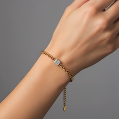 Nine Lightwave Diamond 14K (or 18k upon request) Yellow Gold Link Bracelet