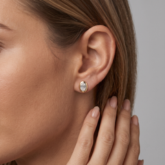 Traditional Baguette 14K (or 18k upon request) Yellow Gold Diamond Stud Earrings