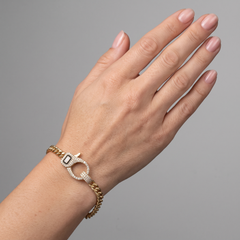 Enamel Clasp 14K (or 18k upon request) Yellow Gold Cuban Chain Bracelet