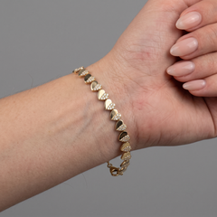 Lustrous Bliss 14K (or 18k upon request) Yellow Gold Diamond Charm Bracelet