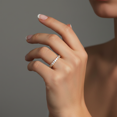 Classic White Diamond 14K (or 18k upon request) Yellow Gold Eternity Band Ring