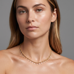 Diamond Dream 14K (or 18k upon request) Yellow Gold Station Necklace