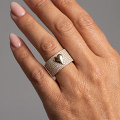 Polished Diamond 14K (or 18k upon request) Yellow Gold Cigar Band Ring