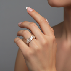 Celestial Baguette 14K (or 18k upon request) Gold Diamond Eternity Ring
