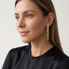 Multi Gemstone 14K Yellow Gold Coin Drop Earrings