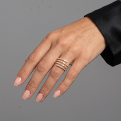 Wrap Around Baguette 14K (or 18k upon request) Yellow Gold Diamond Ring
