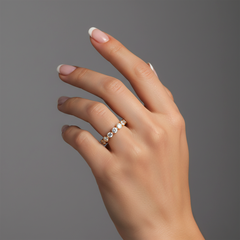 Bezel Set Diamond 18K Yellow Gold Eternity Band Ring