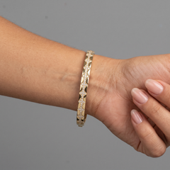 Radiant Stream 14K (or 18k upon request) Yellow Gold Diamond Bangle Bracelet