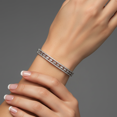 A Link Diamond 14K (o 18k su richiesta) Bracciale con motivo in oro bianco
