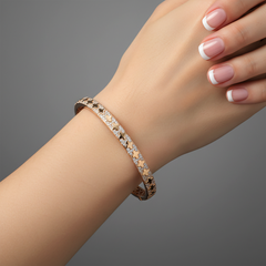 Evermore Cute 14K (or 18k upon request) Yellow Gold Diamond Bangle Bracelet