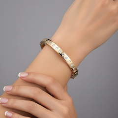 Sylvan Gleam 14K (or 18k upon request)Yellow Gold Marquise Diamond Leaf Bracelet