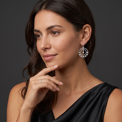 Radiant Halo Double Circle 14K (or 18k upon request) White Gold Diamond Earrings