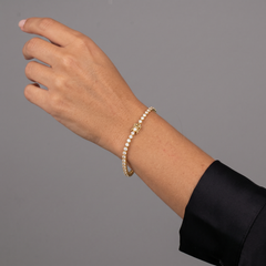 Radiant Diamond 14K Gold (18K Custom) Yellow Gold Tennis Bracelet