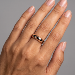 Black Diamond 14K (18K Custom) Rose Gold Band Ring