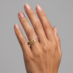 Colorful Gemstone 14K (18K Custom) Diamond Band Ring