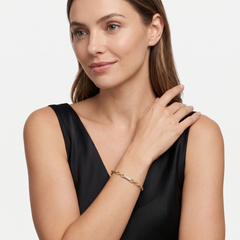 Diamond Link 14K (Custom) Yellow Gold Chain Bracelet