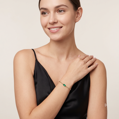 Elegant Emerald Teardrop 14K (Custom) Yellow Gold Chain Bracelet