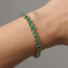 Heritage Emerald 14K (Custom) Yellow Gold Tennis Bracelet
