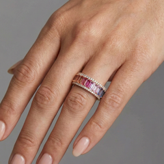 Marquise Cut Colorful Diamond 14K (18K Custom) Diamond Ring
