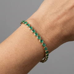 Oval Emerald 14K (18K Custom) Yellow Gold Bracelet