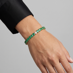 Regal Emerald 14K (Custom) Gelbgold Diamant-Akzent Tennisarmband