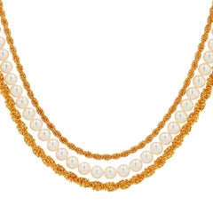 18K YG Mikimoto 4.5 MM Pearl Necklace