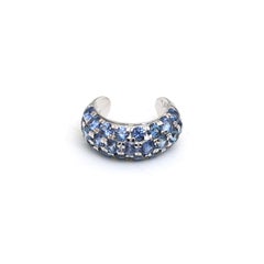 Blauer Saphir, 14 Karat (auf Wunsch auch 18 Karat), weißer Ear Cuff