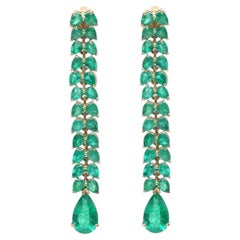 Emerald Waterfall 18K Yellow Gold Drop Earrings