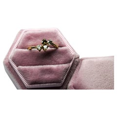 Fancy color diamond cluster ring yellow gold 