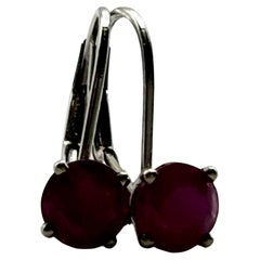 Cherry Ruby Earrings 14KT Weißgold Natürliche Rubin Ohrringe huggies leverbacks