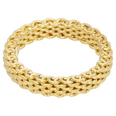 Tiffany and Co. 18k Yellow Gold Sommerset Mesh Ring