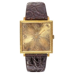 Orologio da polso vintage Buccellati in oro giallo 18 carati con motivo a fiocchi di neve
