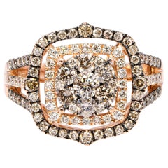 Le Vian 14k Rose Gold 1.34ctw Chocolate Diamond Cluster Ring