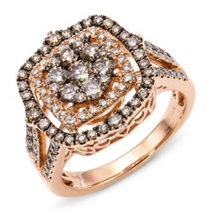 Le Vian 14k Rose Gold 1.34ctw Chocolate Diamond Cluster Ring