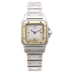 Montre Cartier Santos de Cartier bicolore en acier inoxydable et or jaune, à quartz