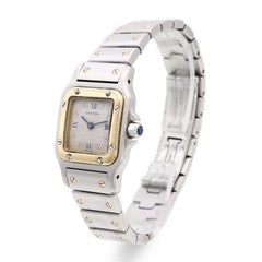 Montre Cartier Santos de Cartier bicolore en acier inoxydable et or jaune, à quartz
