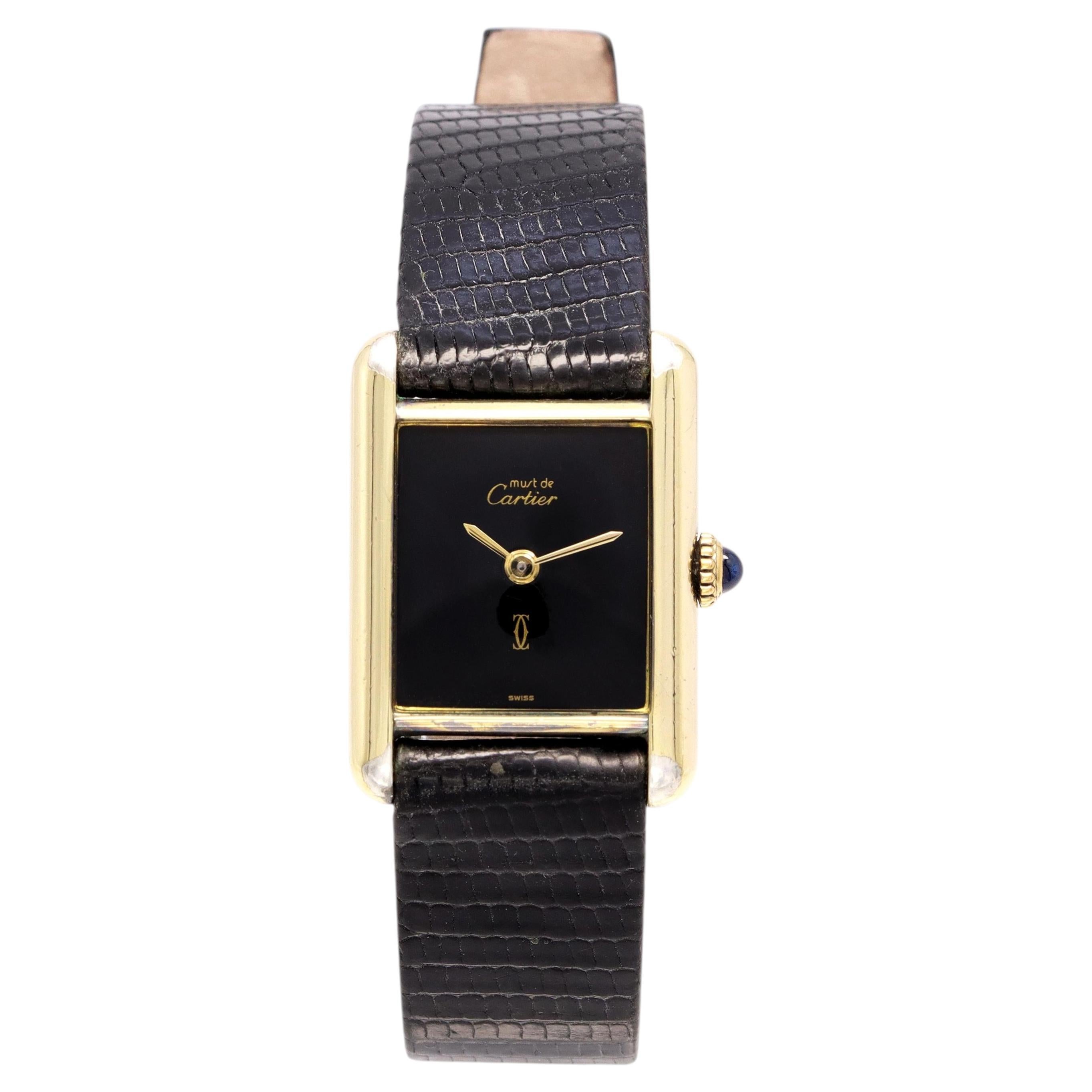 Vintage Must de Cartier Tank Vermeil Hand Wind Women's Watch
