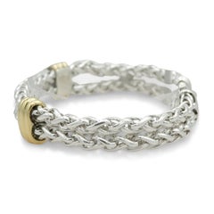 David Yurman Sterling Silver 18K Yellow Gold Multi-Strand Chain Bracelet