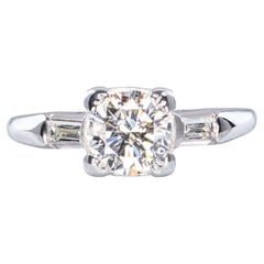 Vintage Platinum 0.87ct I VS Old Euro Cut Diamond Engagement Ring
