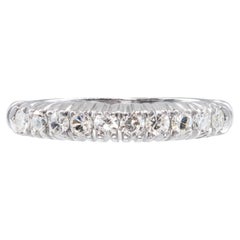 Anillo vintage de platino con diamantes, tipo «media eternidad»