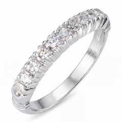 Vintage Platinum Diamond Half Eternity Band Ring