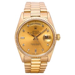 Vintage 1980s Rolex 18k Yellow Gold Day-Date 36mm Men’s Watch Ref 18038