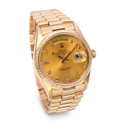 Vintage 1980s Rolex 18k Yellow Gold Day-Date 36mm Men’s Watch Ref 18038