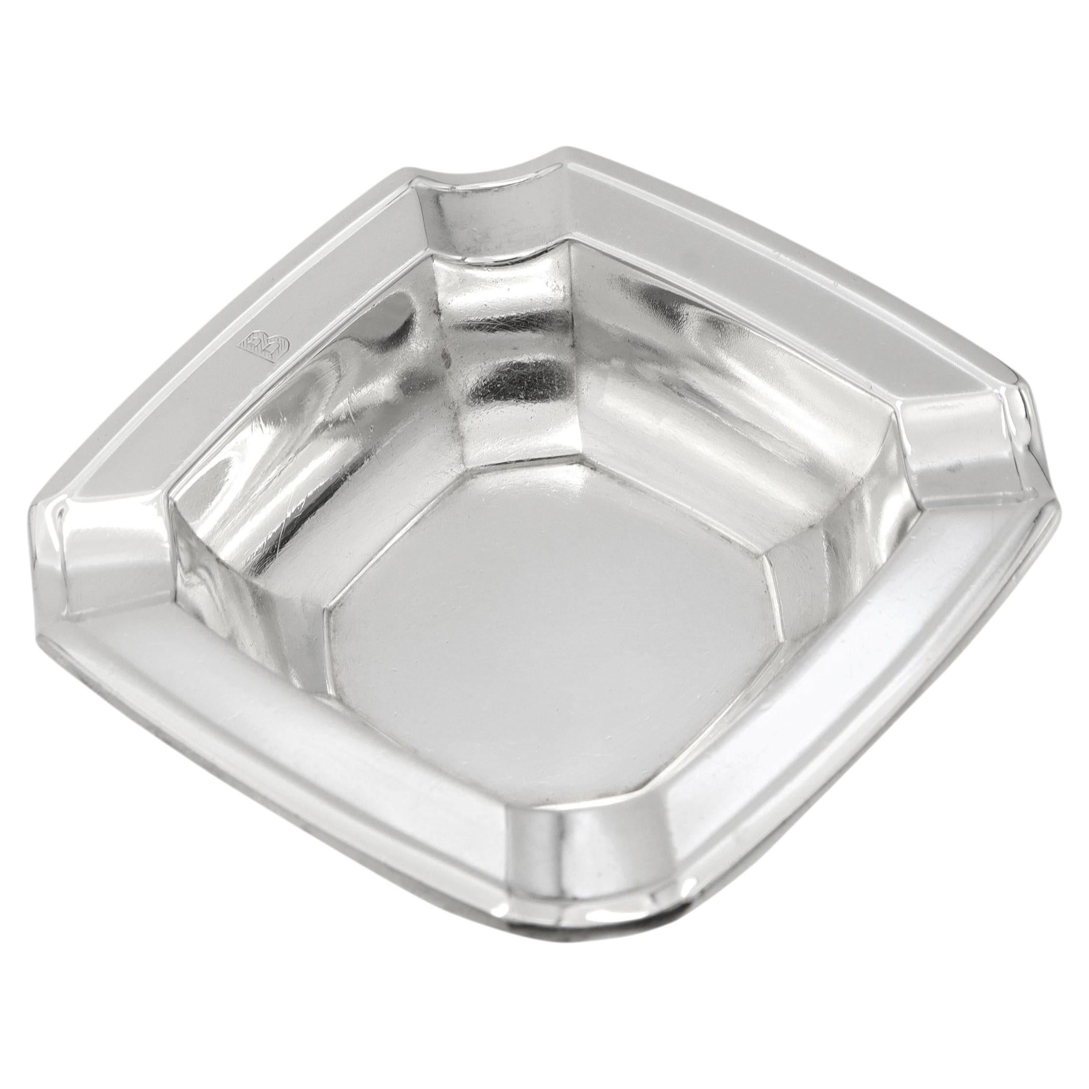 Vintage Tiffany & Co. Makers Sterling Silver Ashtray "B" Mono For Sale